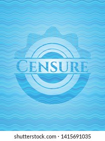 Censure water wave representation emblem background. Vector Illustration. Detailed.