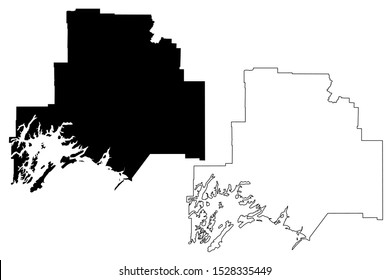 Valdez–Cordova Census Area, Alaska (United States of America,USA, U.S., US) map vector illustration, scribble sketch Valdez Cordova