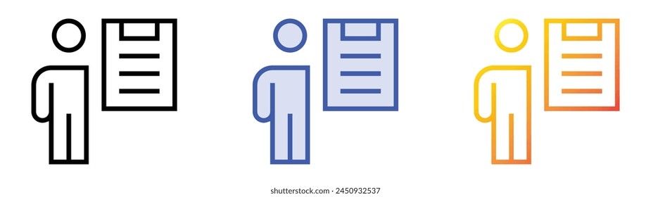 census icon. Linear, Blue Fill and Gradient Style Design Isolated On White Background
