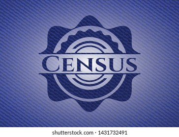 Census jean or denim emblem or badge background. Vector Illustration. Detailed.