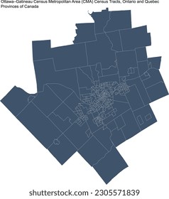 Ottawa–Gatineau Census Metropolitan Area (CMA) Census Tracts, Ontario and Quebec Provinces of Canada in 2021