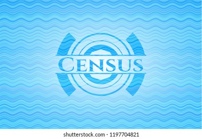 Census water wave concept emblem background.