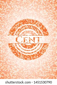 Cent abstract orange mosaic emblem