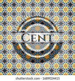 Cent arabesque emblem background. arabic decoration.
