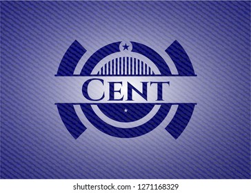 Cent badge with denim background