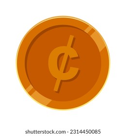 Cent Coin Bronze Money Dollar Cent Vector Copper