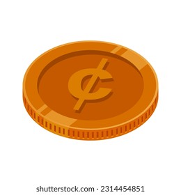 Cent Coin Bronze Money Dollar Cent Vector Copper