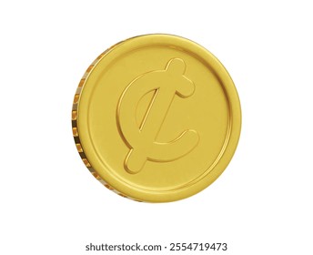 Cent coin icon 3d render