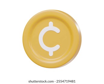 Cent coin icon 3d render