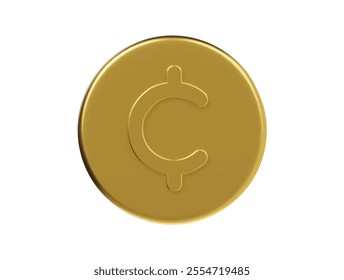 Cent coin icon 3d render