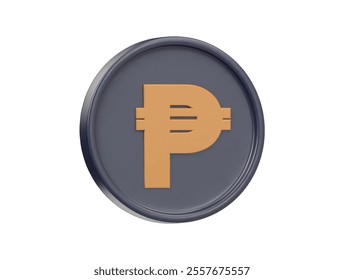  Cent coin icon isolated 3d render