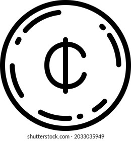 cent coin icon vector illustration
