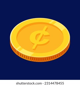 Cent Gold Coin Dollar Cent Money Vector