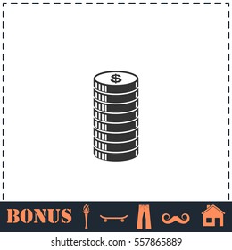 Cent icon icon flat. Simple vector symbol and bonus icon
