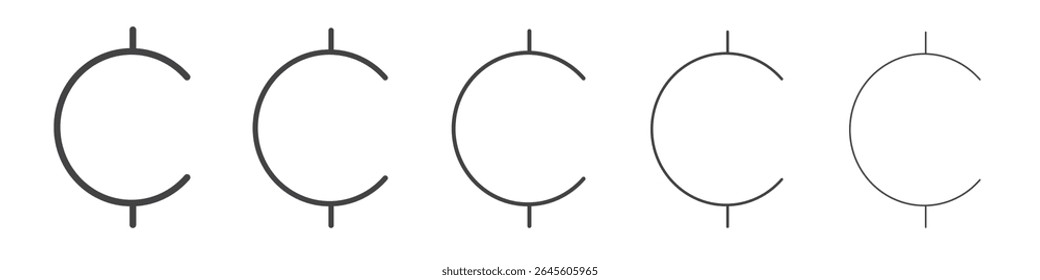 Cent icon outline ilustration vector symbol