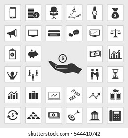 cent  icons universal set for web and mobile