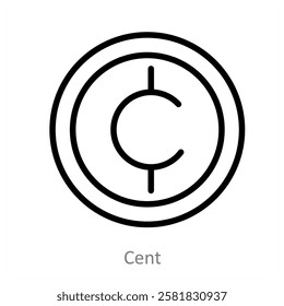 Cent and money icon concept