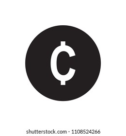 Cent money icon flat vector template design trendy