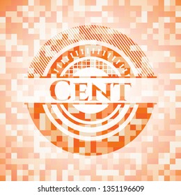 Cent orange mosaic emblem