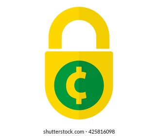 cent  padlock value financial bank money price image vector