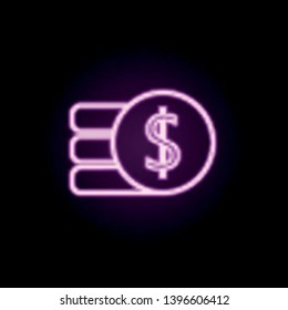 cent penny neon icon. Elements of bank set. Simple icon for websites, web design, mobile app, info graphics