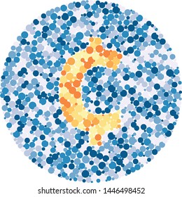 Cent sign color distributed circles dots illustration