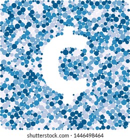 Cent sign color distributed circles dots illustration