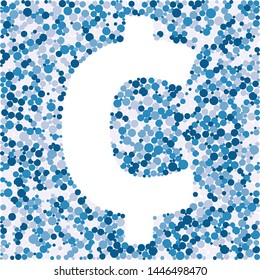 Cent sign color distributed circles dots illustration