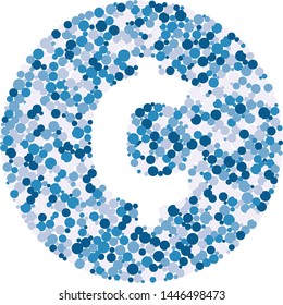 Cent sign color distributed circles dots illustration