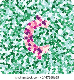 Cent sign color distributed circles dots illustration