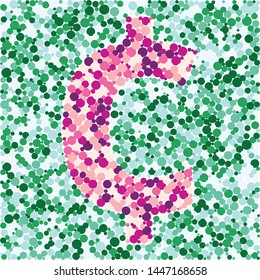 Cent sign color distributed circles dots illustration