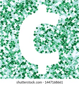 Cent sign color distributed circles dots illustration