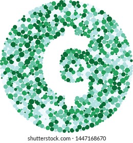 Cent sign color distributed circles dots illustration