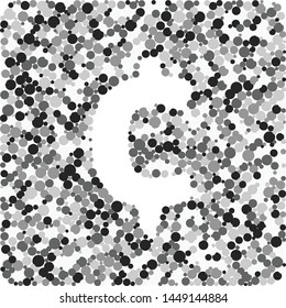Cent sign color distributed circles dots illustration