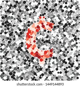 Cent sign color distributed circles dots illustration