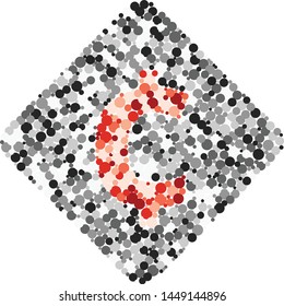 Cent sign color distributed circles dots illustration