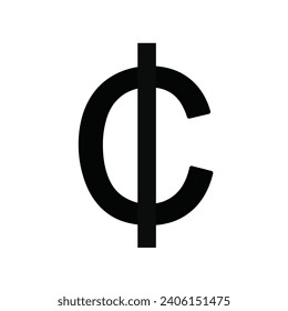 Cent sign icon. Money symbol isolated on white background.