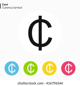 Cent Sign Icon.Money Symbol. Vector Illustration.
