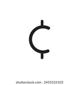 Icono de signo de centavo. Ilustración de estilo de moda plana de Vector para Web y App... eps