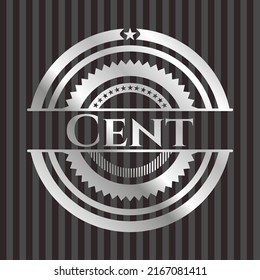Cent silver badge or emblem. Vector Illustration. Mosaic. 