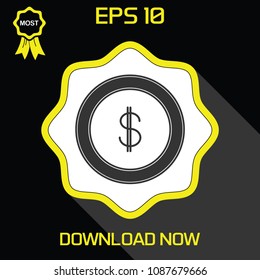 Cent. Steel Money.Finance Vector Flat Icon or Button
