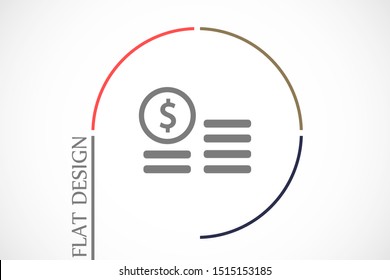 Cent vector icon. Prices for buying and selling. Prices and concert dollar. Coins stack vector illustration. Money stacked coins icon in flat style.