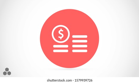 Cent vector icon. Prices for buying and selling. Prices and concert dollar. Coins stack vector illustration. Money stacked coins icon in flat style.