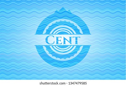 Cent water representation badge background.
