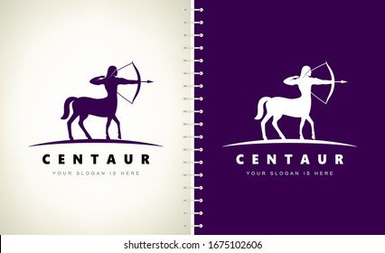 Centaur archer logo vector. Mythological creature design. 