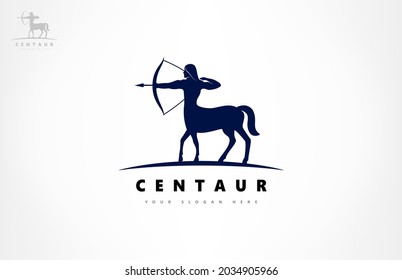 Centaur archer logo vector. Mythological creature design. 