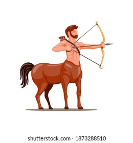 Arquero de Centaur. símbolo mítico de criatura para concepto de personaje sagitario zodiaco en ilustración de dibujos animados vector