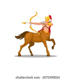 Centaur archer warrior mythological heroes character. sagittarius mascot illustration vector