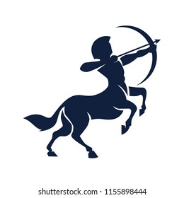 Centaur Archer.mythology creature.SAGITTARIUS ZODIAC SIGN.vector logo icon illustration.