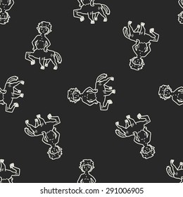 centaur doodle seamless pattern background